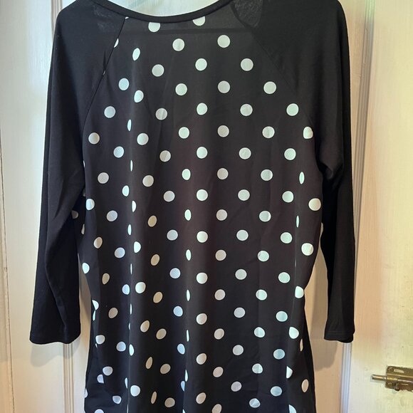 charming charlie medium black and white polka dot top/tunic - Picture 2 of 4